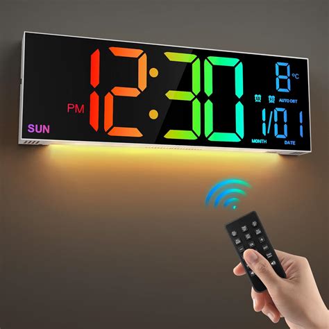 Amazon.com: LEIKE 16.2'' Large Digital Wall Clock with Remote Control ...