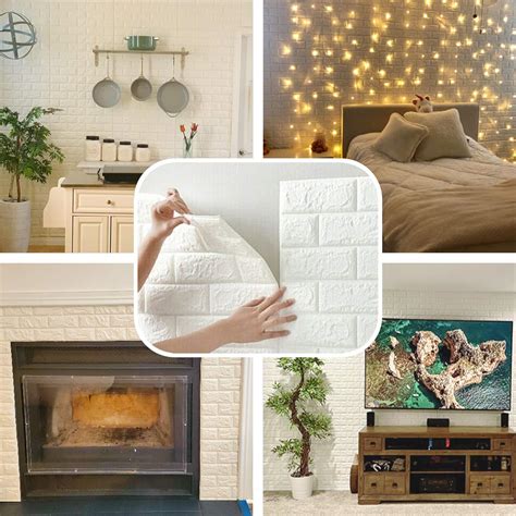 Buy 11 Pcs 3D Wall Panels Peel and Stick, White Brick Printable Faux ...