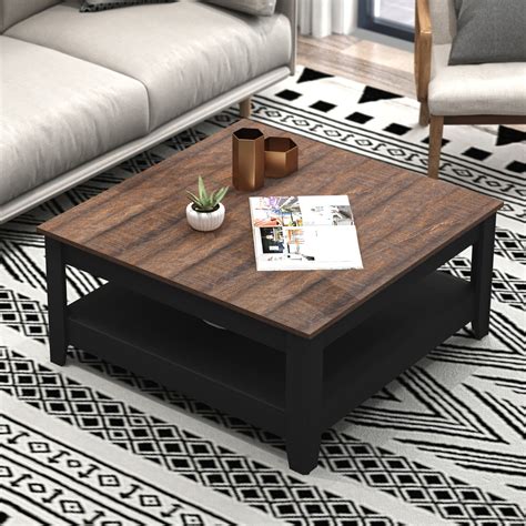 Dark Wood Square Coffee Table | Foter