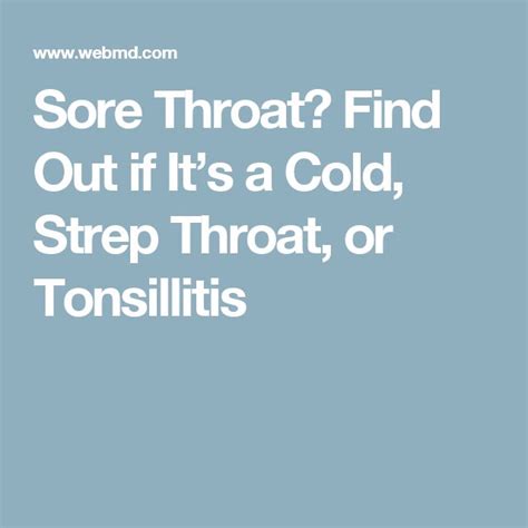 strep throat or cold