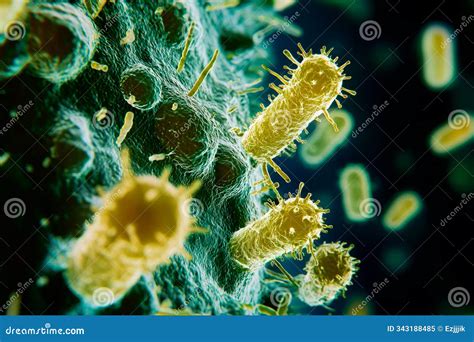 Escherichia Bacteria Coli Cells Under a Microscope Stock Image - Image ...