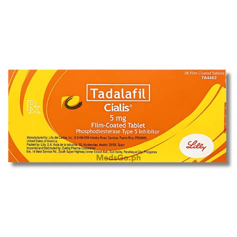CIALIS Tadalafil 5mg - 1 Box x 28 Tabs price in the Philippines | MedsGo Pharmacy