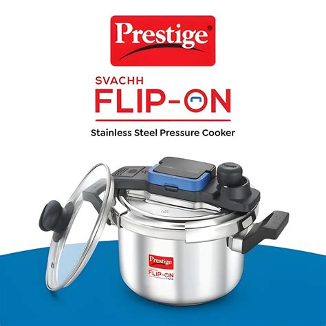 Prestige Svachh Flip-on SS Spillage Control Pressure Cooker With Glass ...