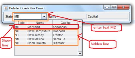 Combo Box Java 的图像结果