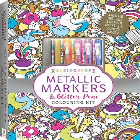 Kaleidoscope: Metallic Markers & Glitter Pens Colouring Kit — Toycra