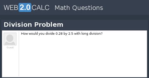 View question - Division Problem