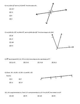 Image result for Geometry Chapter 1 Test