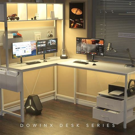 Dowinx 67” L-Shaped Gaming Desk with Pegboard & India | Ubuy
