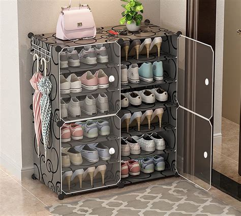 CITRODA Portable Shoe Rack for Home With Door,Adjustable Plastic Shoe ...