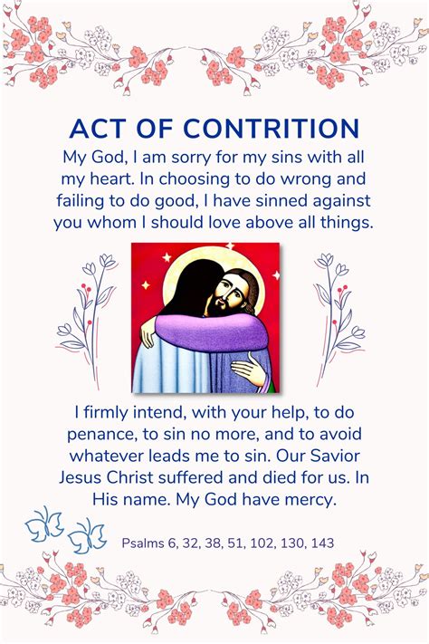 Act of Contrition Prayer Poster Printable A3 11.7 X 16.5 Catholic ...