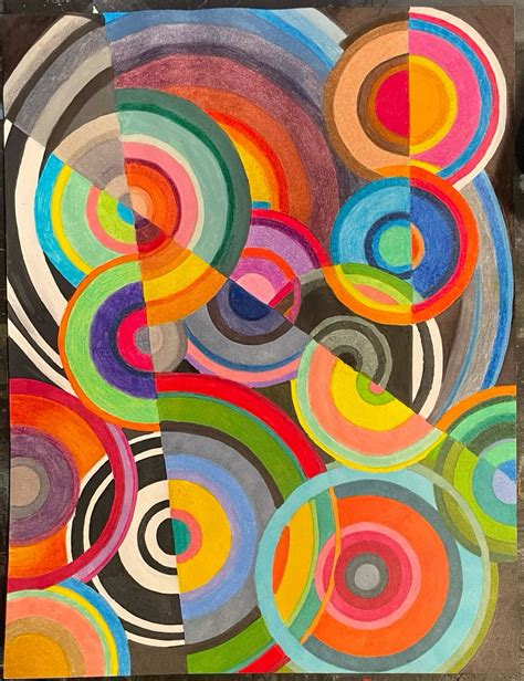 Orphism Circle Art Inspired by Sonia Delaunay