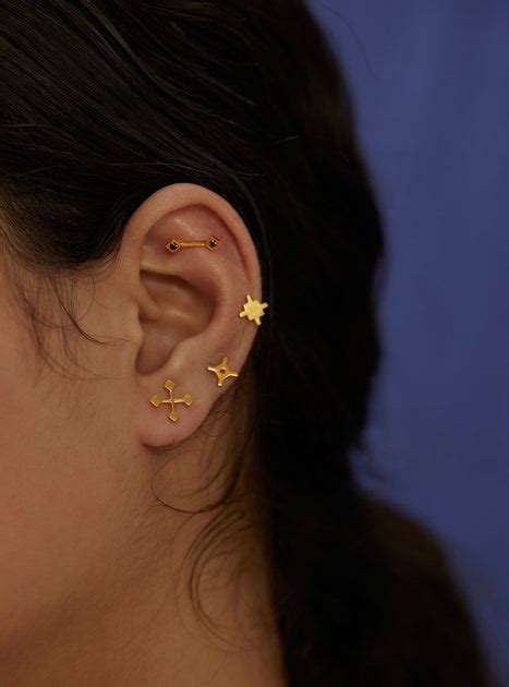 03 Butti Geometric Studs in Silver Tone – Shop Lune Global Private Limited