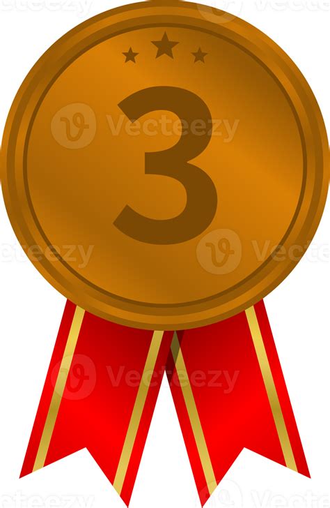 Bronze medal with red ribbon for third place Pro PNG 29759660 PNG
