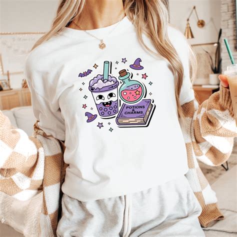 Kawaii Boba Witch PNG Clipart | Cute Halloween Potion Sticker Design | Purple Bubble Tea Digital ...