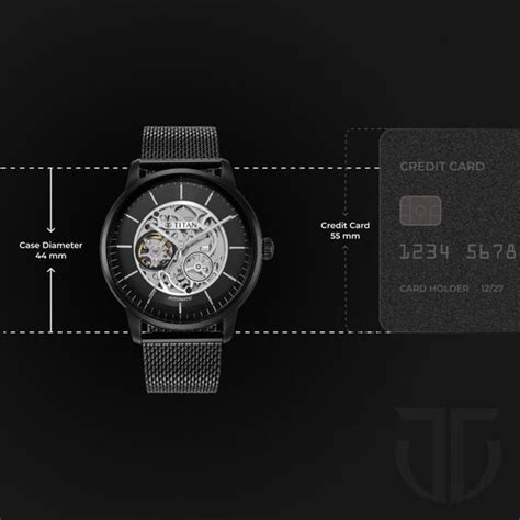 Buy Online Titan Skeletal Automatic Black Dial Black Stainless Steel ...