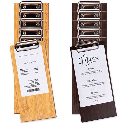 [4 Dark + 4 Natural Color] Wood Check Presenters for Restaurants - Wood ...