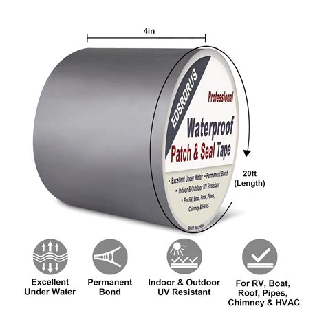 Buy EDSRDRUS RV Roof Tape Grey 4 inch x 20 ft RV Sealant Tape ...