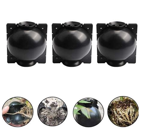 3 Pack Plant Root Growing Box, Black Round Plant Root Growing Ball ...