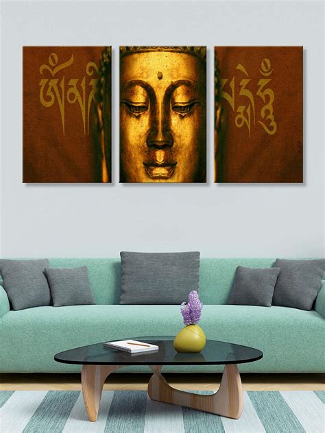 999STORE printed Golden Buddha Face Wall Art buddha wall buddha wall ...