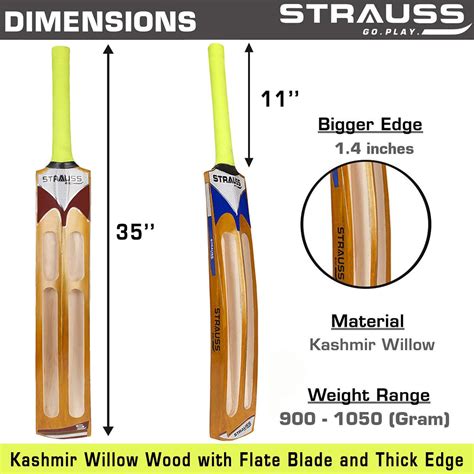 Strauss Blaster Scoop Tennis Cricket Bat,Full Duco,Golden, (Wooden ...