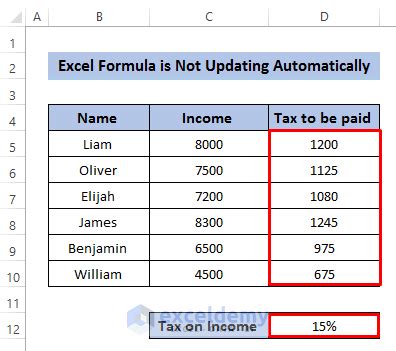 Image result for Excel Not Automatically Updating Formulas