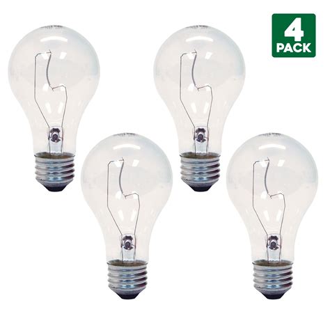 4-Pack Sylvania 75 Watt Clear Incandescent Light Bulbs, Medium (E26 ...