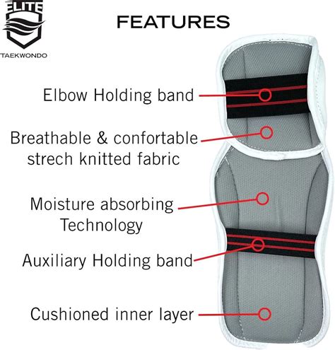 ELITETAEKWONDO ELITE Taekwondo Forearm & Elbow Guard. Kids & Adults ...