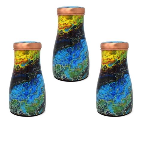 Universal Pure Copper Bedroom Bottle 1100 ML, Handmade Ocean Layers ...