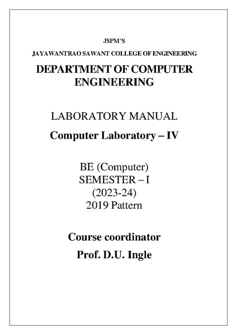 Lab IV lab manual 24-25 BE OOMD IR - JSPM’S JAYAWANTRAO SAWANT COLLEGE ...
