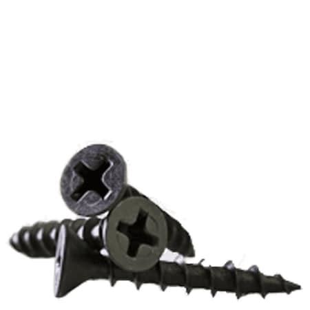 Newport Fasteners Wood Screw, #6, 1 in, Black Phosphate Case Hardened ...