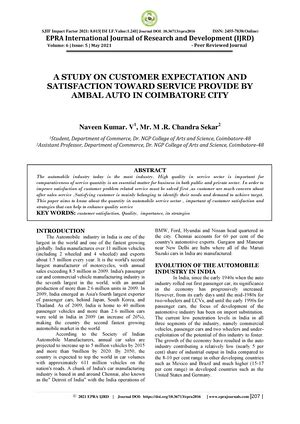 a study on customer satisfaction on maruti suzuki cars - ISSN (Online ...