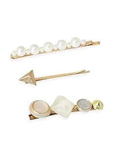 Hair Drama Co. Pearls and Crystal Hair Pins White Hair Clip Brooch for ...