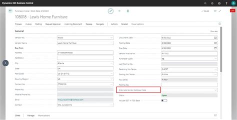 "Alternate Vendor Address Code" in Purchase Invoice/Billing Page