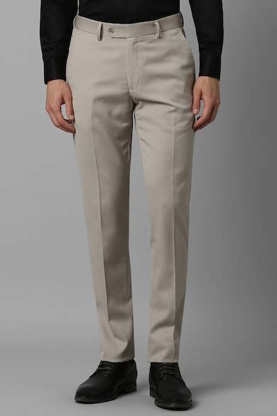 Buy Men Khaki Slim Fit Solid Flat Front Formal Trousers Online - 966965 ...