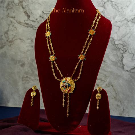 Alankara Goldplated Bengali Traditional Minakari Long 2 layer Sitahar ...