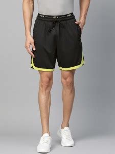 HRX by Hrithik Roshan Solid Men Black Sports Shorts - Buy HRX by ...