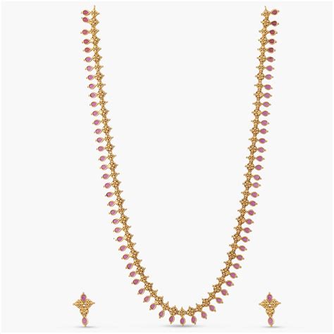 Buy Alakananda Antique Long Necklace Set | Tarinika – Tarinika India