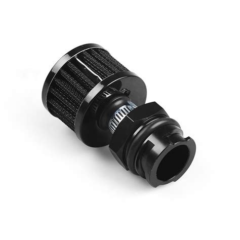 Black Aluminum Billet Valve Cover Oil Cap Breather Fitting AN10 ...