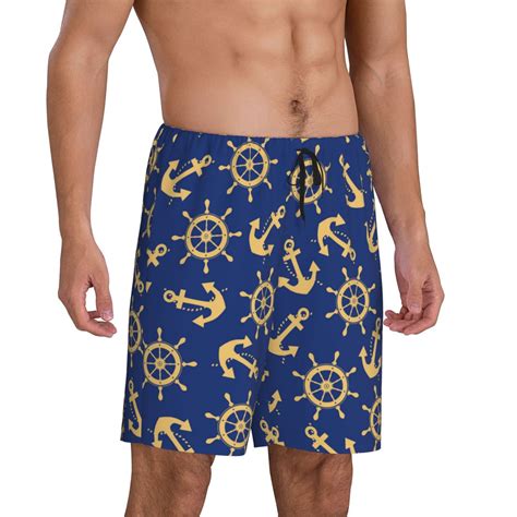 Picia Anchors and Nautical Pajama Shorts for Men, Men's Pajama Bottoms ...