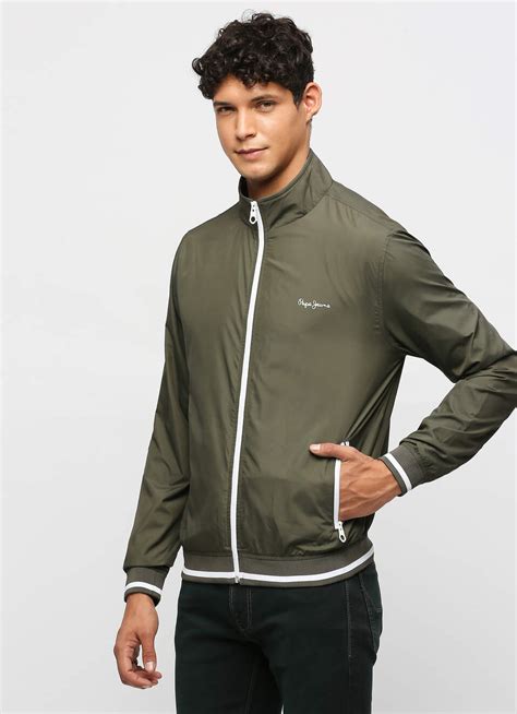 OLIVE LIGHTWEIGHT FULL SLEEVE JACKET | Pepe Jeans India