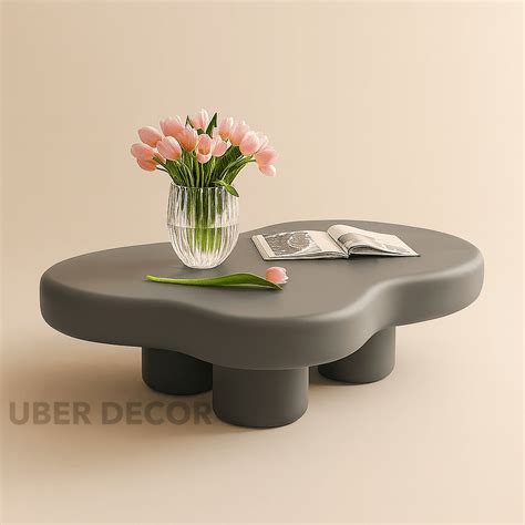 Tigris Blanc Cloud Coffee Table Sculptural Top Organic Form and Rounded ...