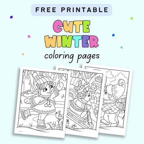 Free Printable Cute Winter Coloring Pages - The Artisan Life