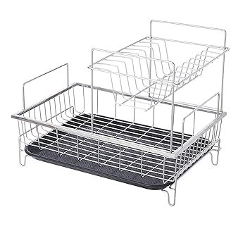 Cosmos Stainless Steel Two Tier Detachable Dish Drainer Basket for ...