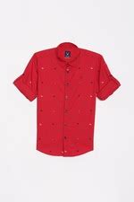 Buy Boys Red Slim Fit Print Casual Shirt Online - 39827920 | Allen Solly