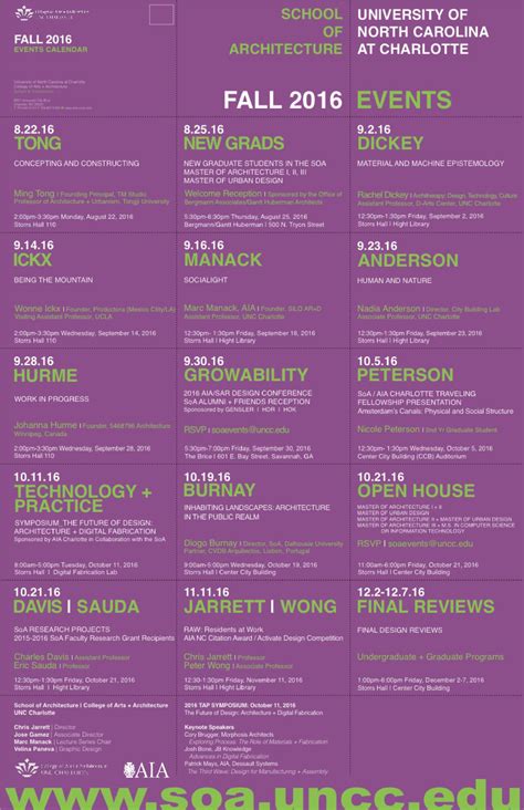 University Of North Carolina Event Calendar - Universitycalendars.net