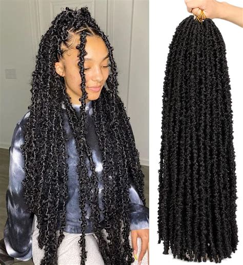 Amazon.com : Beverlee 20 Inch Butterfly Locs Crochet Hair 6 Packs Black ...