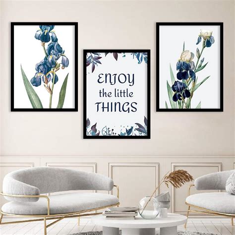 Blue Tropical Flowers Freshy Fresh - Nature Theme Wall Art Combo – Kotart