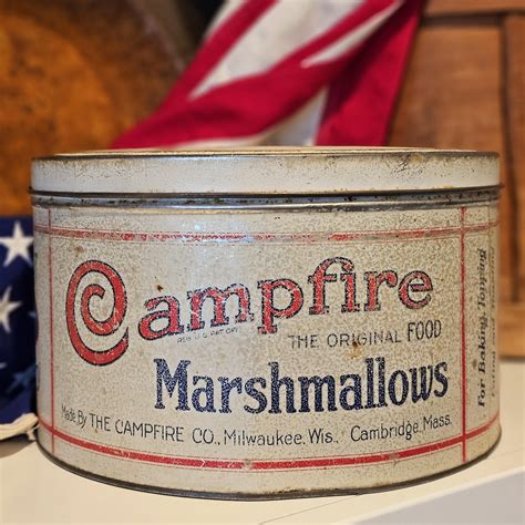Vintage Campfire Marshmallow Tin Large 5 Lbs. Collectible Tins Home ...
