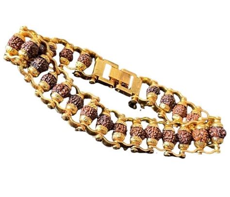 Buy Gold Plated Panchamukhi Rudraksha Bracelet For Men | Real Certified ...
