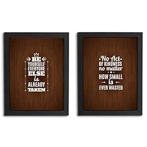 Wood Look Motivational Quote Wall Frame Combo Set of 2 |Living Room ...